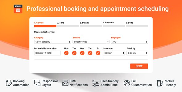 Bookly PRO v9.0 – Appointment Booking and Scheduling Software System