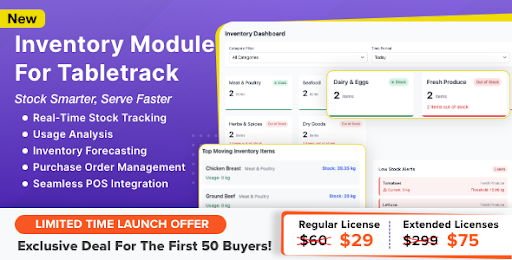 Inventory Module for Tabletrack v1.0.60