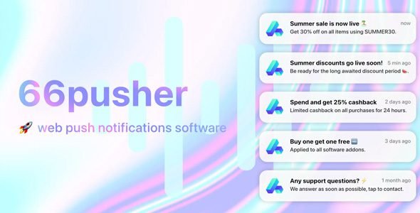 66pusher v14.0.0 – Web push notifications – nulled