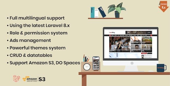 LaraMag v7.5.8 – Laravel News & Magazine Multilingual System – nulled