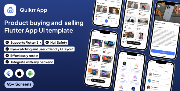 Quikrr UI template v1.0 – Classified App in Flutter