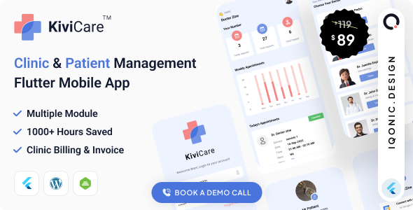 KiviCare Flutter 3.x App v9.6.3 – Clinic & Patient Management System